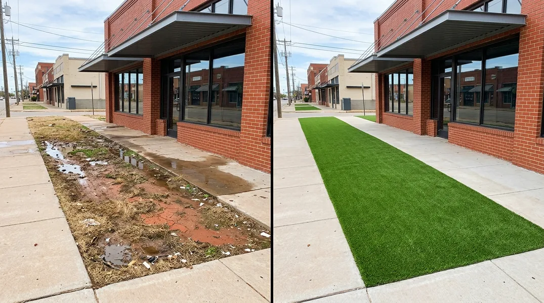 Result artificial grass installation in Oklahoma City - Oklahoma City Turf Installation