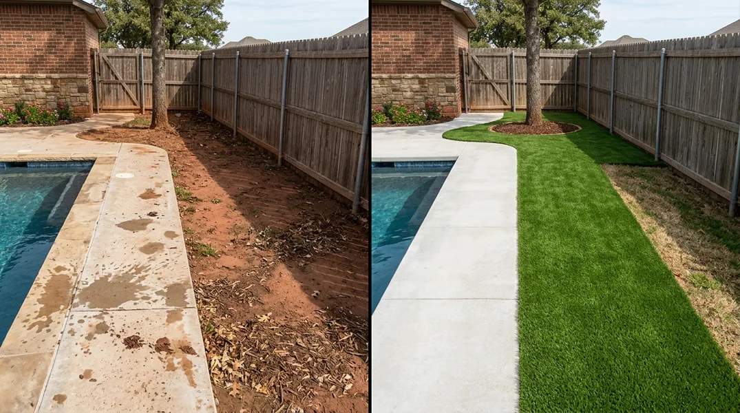 Result artificial grass installation in Oklahoma City - Oklahoma City Turf Installation