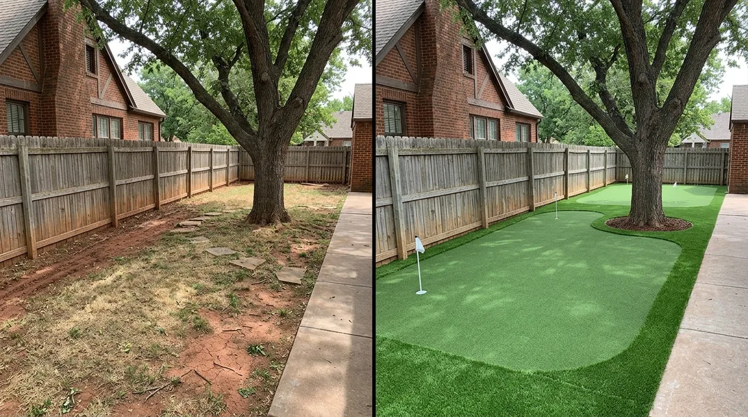 Result artificial grass installation in Oklahoma City - Oklahoma City Turf Installation