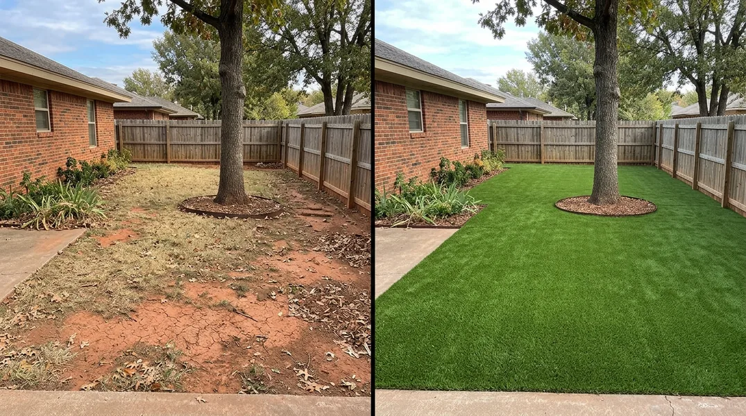Result artificial grass installation in Oklahoma City - Oklahoma City Turf Installation